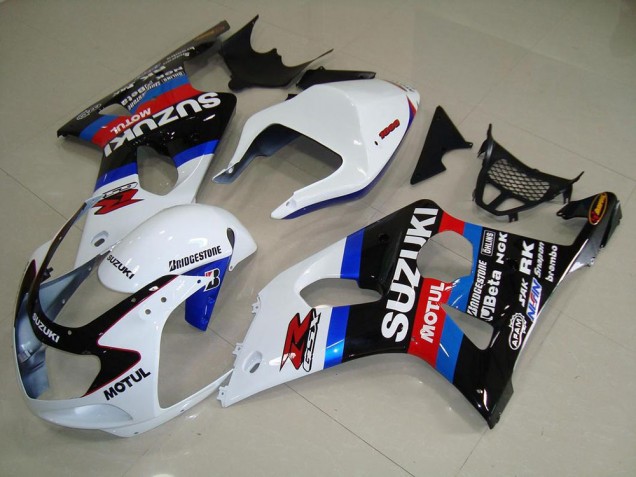 Nero Bianco Blu Carene Moto GSXR 1000 K1 2000-2002
