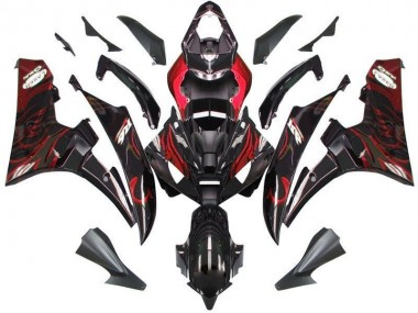 Nero Rosso Fiamma Kits Carene Moto Completa R6 2006-2007