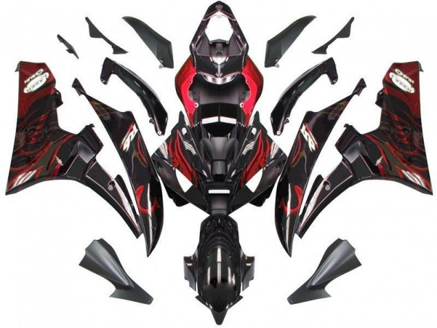 Nero Rosso Fiamma Kits Carene Moto Completa R6 2006-2007 Nero Rosso Fiamma Kits Carene Moto Completa R6 2006-2007